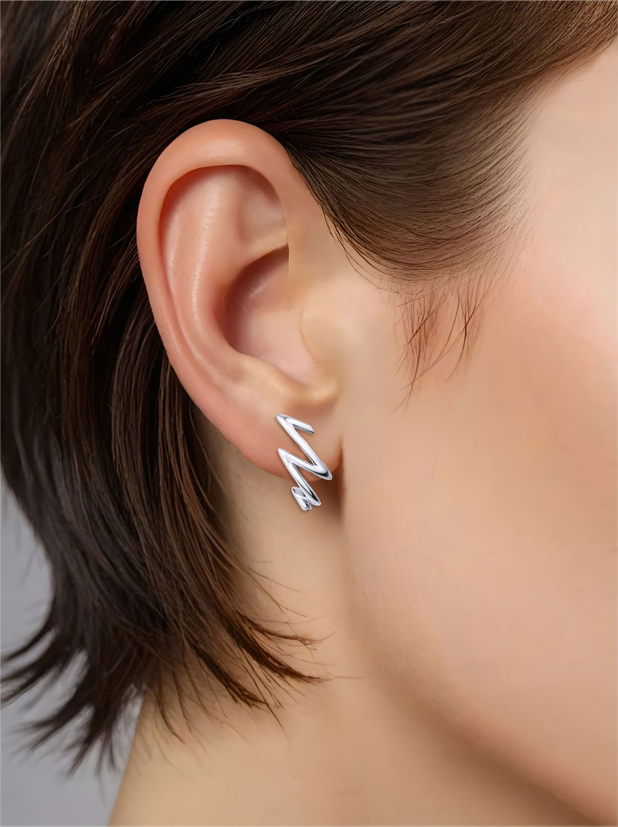 Серьги из серебра 925 без камней | 2101756-00245