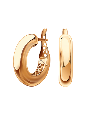 Серьги кольца золотые 585 без камней