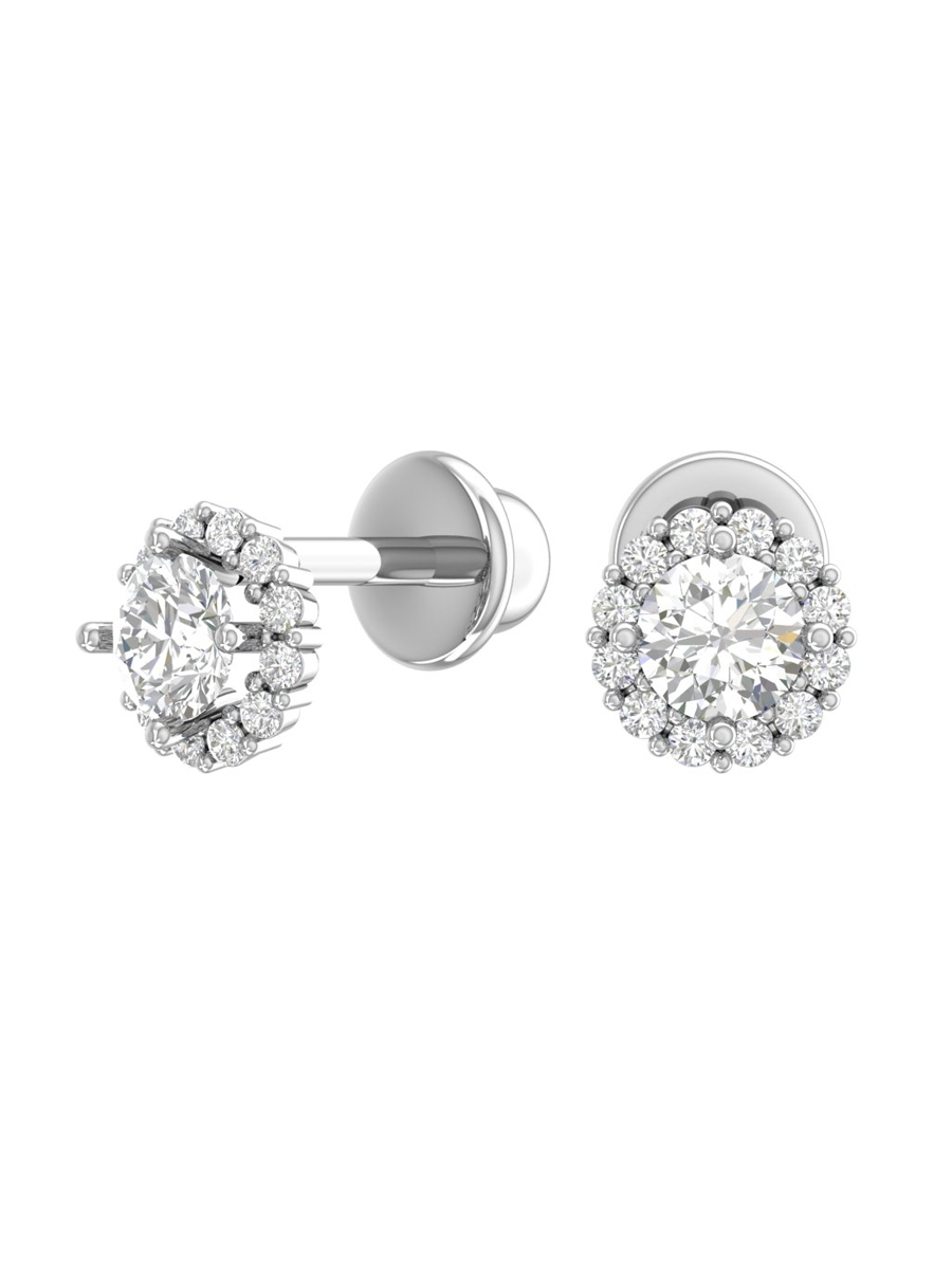 Серьги пусеты серебряные  925 с фианитами | 6001145-00775