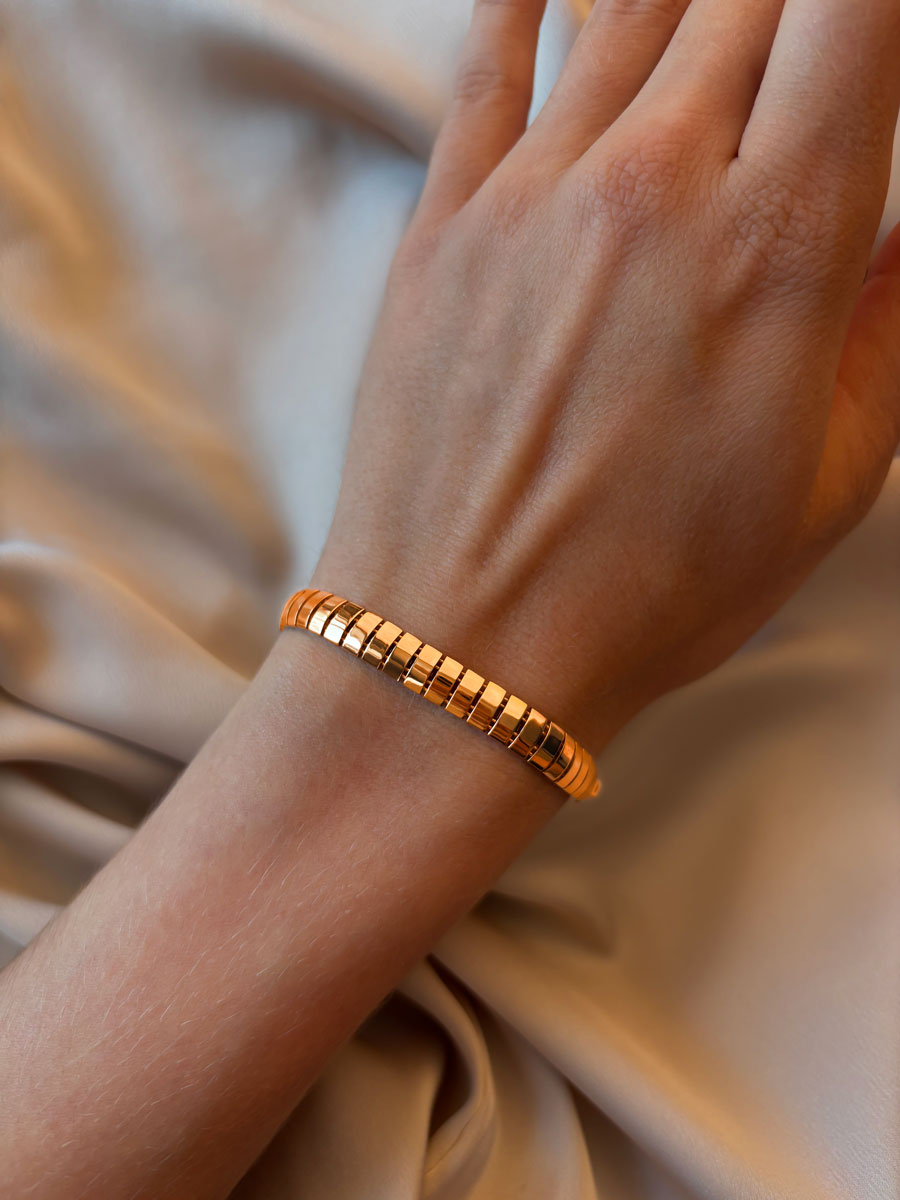 Браслет золотой 585 широкий 6,9 мм | 0700836Л00240