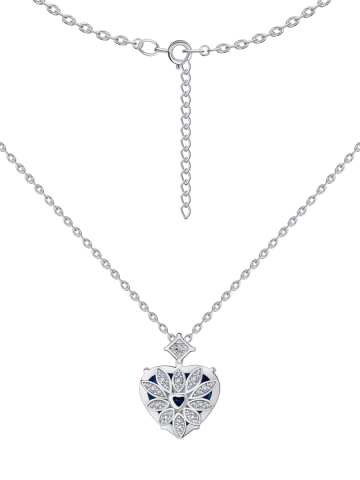 Колье из белого золота 585 с турмалином муассанитом и бриллиантами 