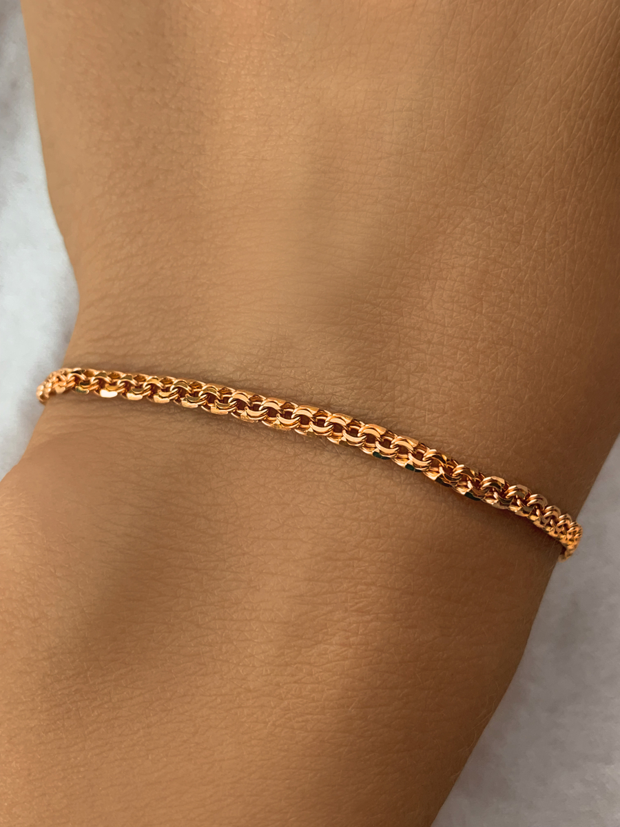 Браслет золотой 585 плетения Бисмарк 2,5 мм  | 12045382118