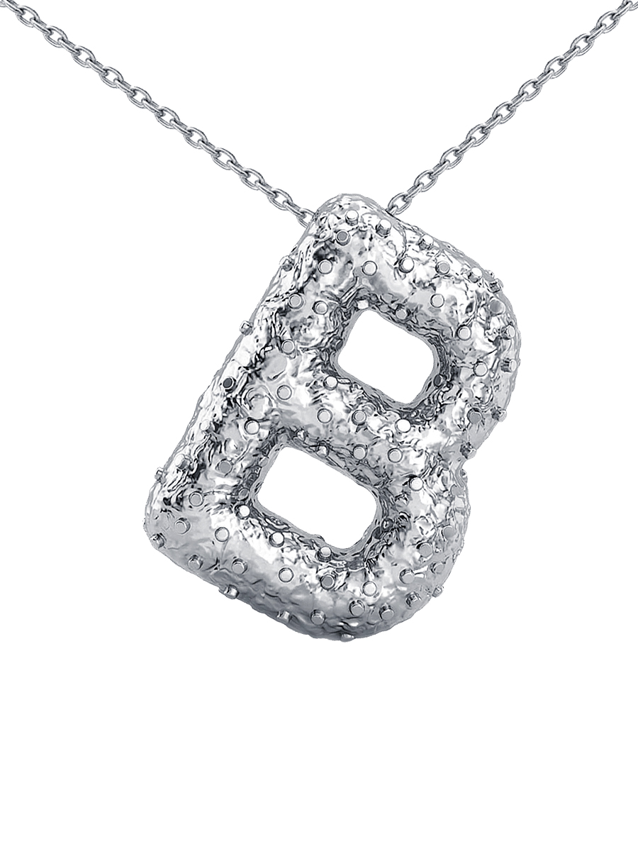 Подвеска буква В серебряная 925  | 0400878Л00245