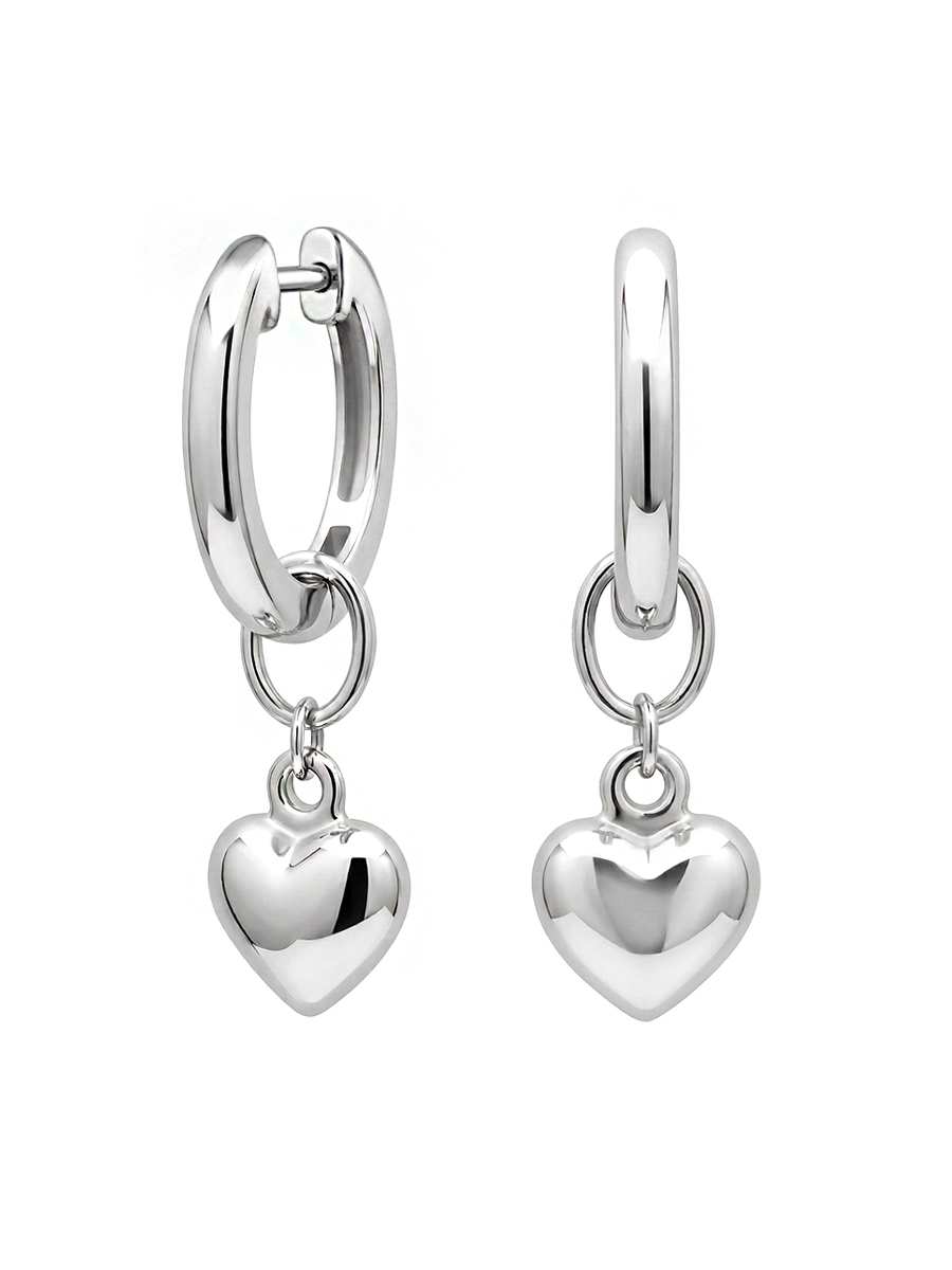 Серьги подвески серебряные 925 сердца | 0221802-00245