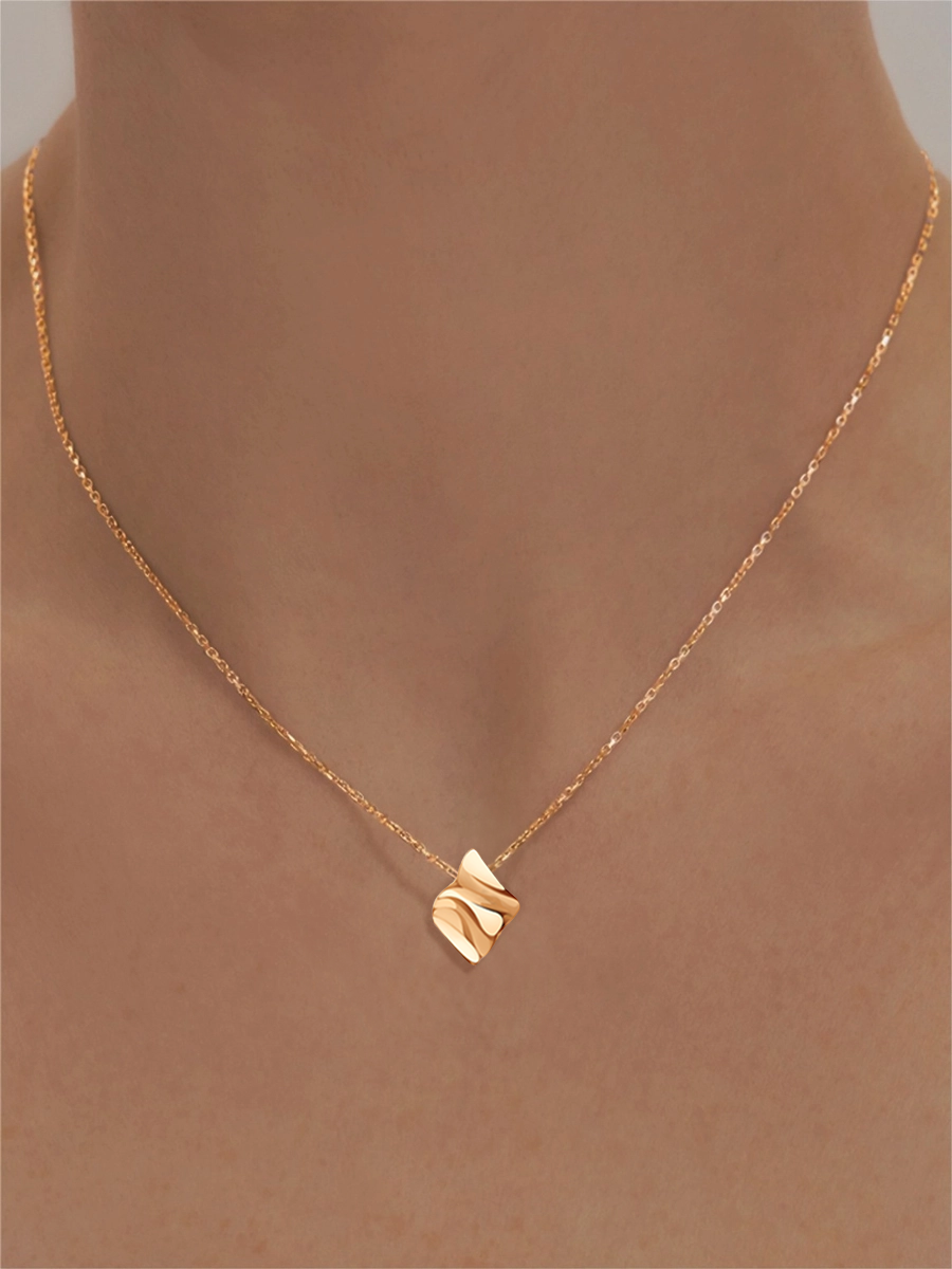 Подвеска золотая 585 мятый металл  | 4101760Л00240