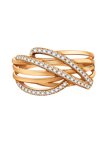 Кольцо золотое 585 с камнями фианитами