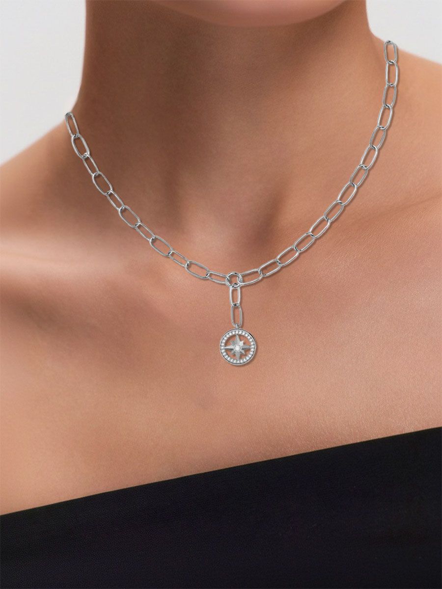 Колье из серебра 925 с фианитом  | 3121635-00775