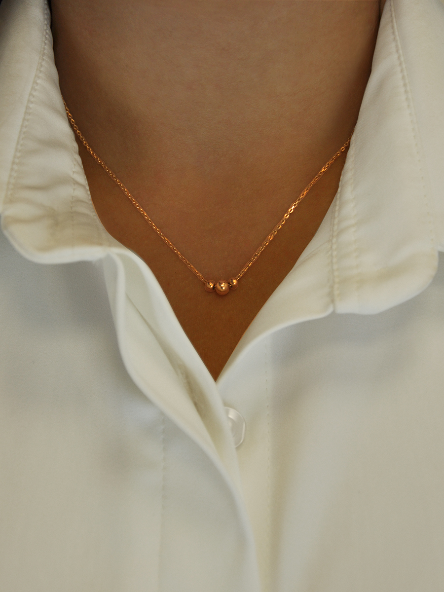 Колье золотое 585 цепочка с шариками без камней | 0320265-00240