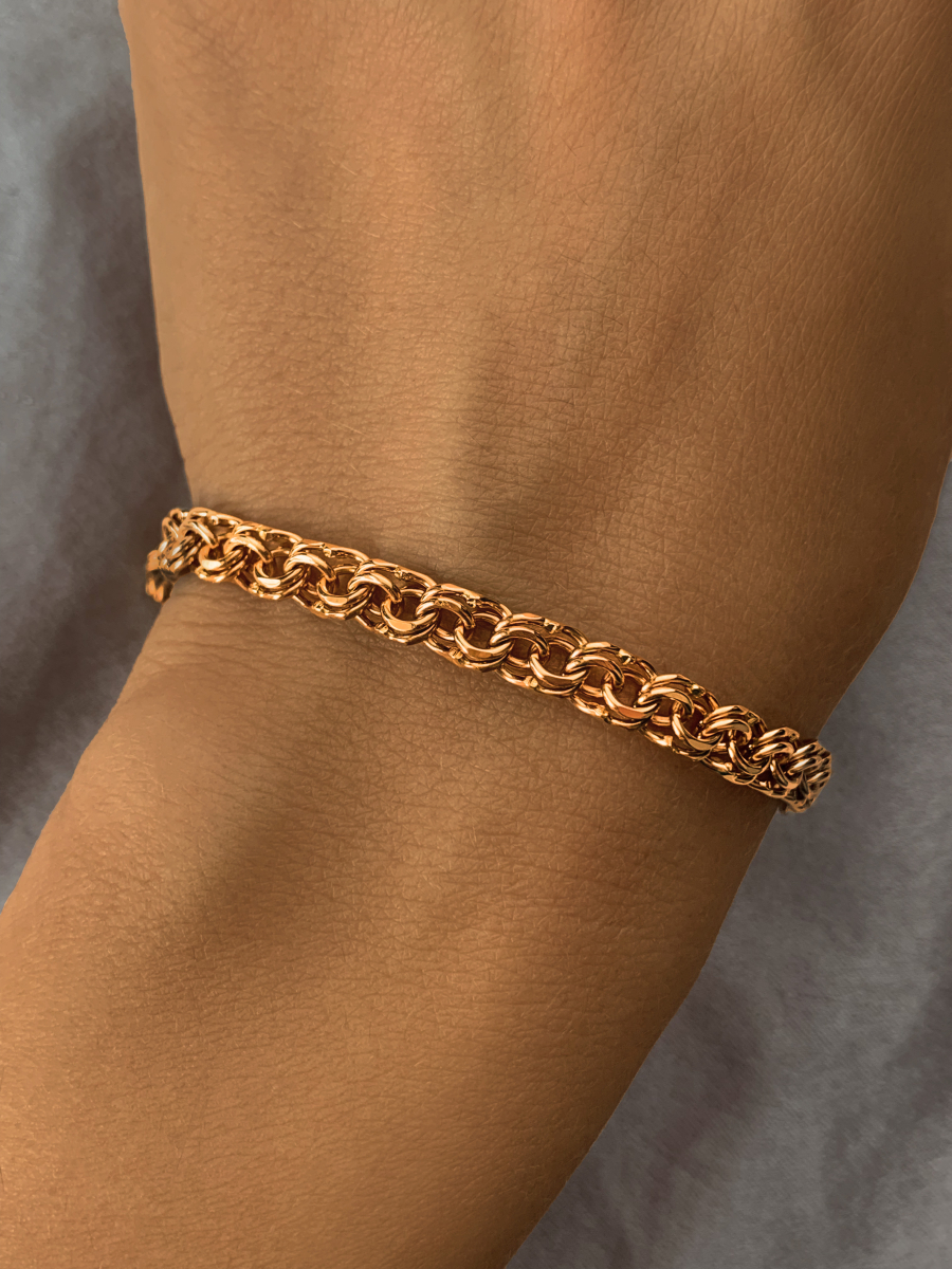 Браслет золотой 585 плетение Бисмарк 6 мм  | 0741090-00240