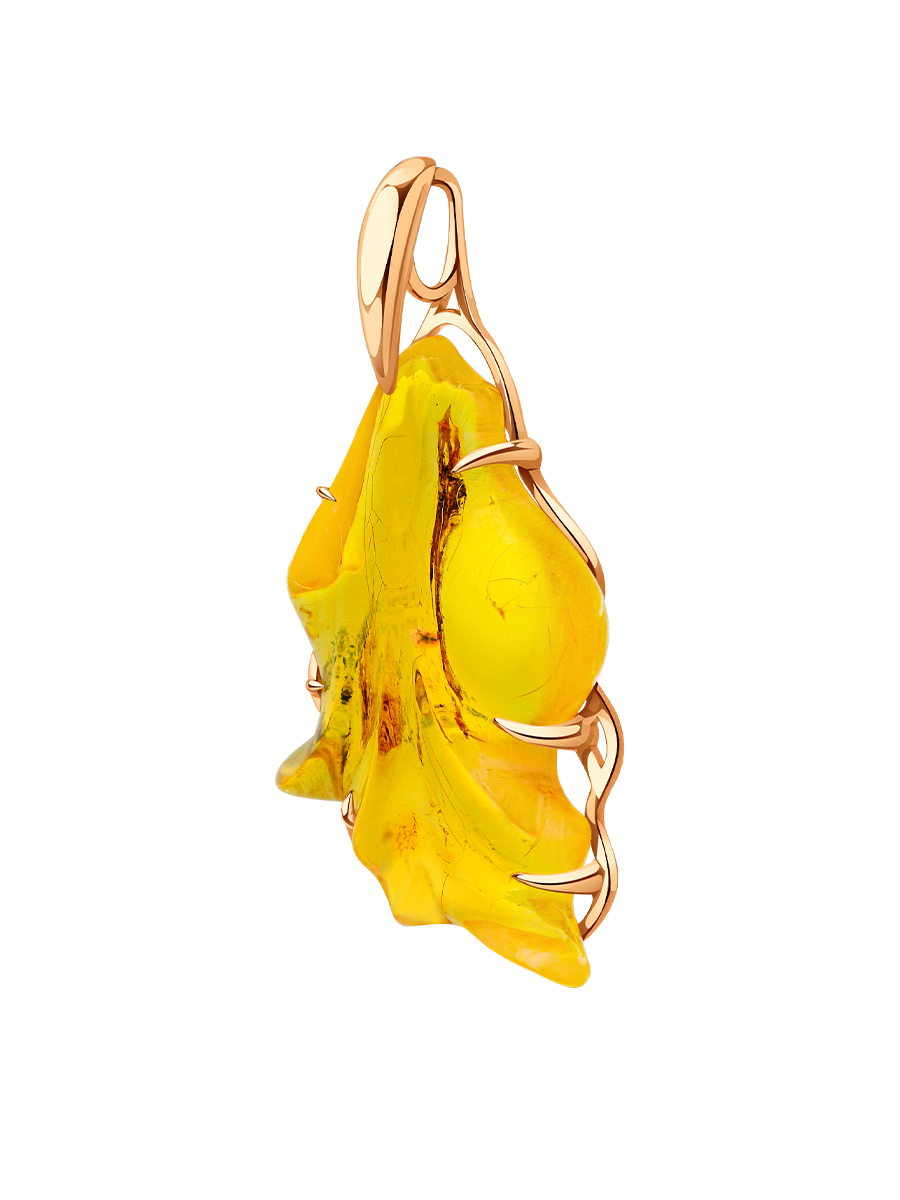 Подвеска золотая 585 с янтарем  | 4101805М05940