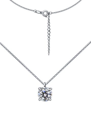 Колье из белого золота 585 с муассанитом 