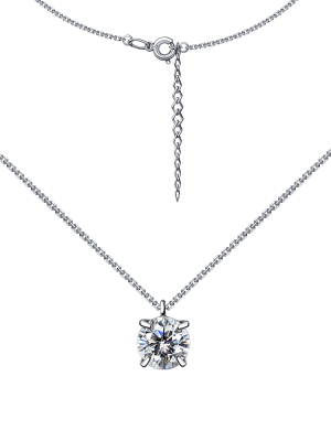 Колье из белого золота 585 с муассанитом 