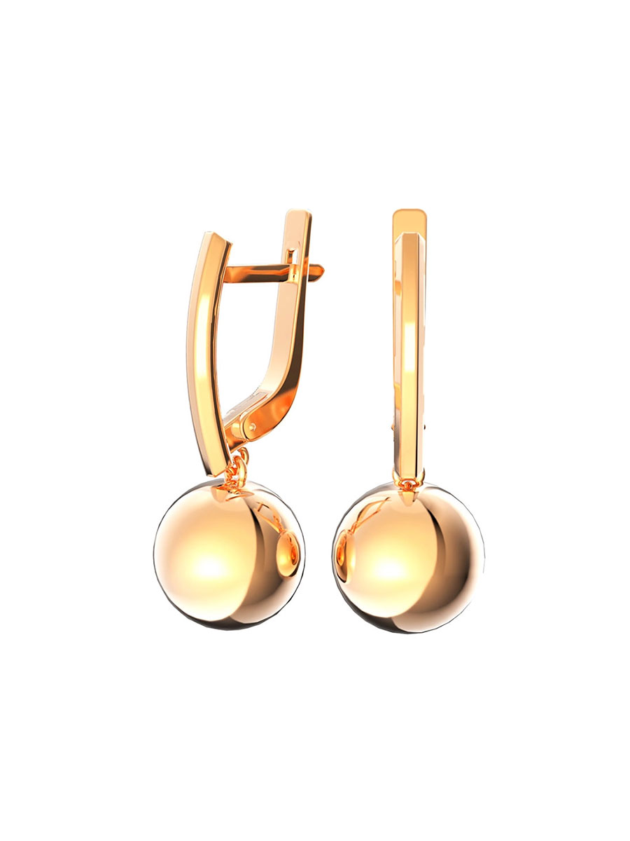 Серьги шарики из золота 585 без камней | 0221995-00240