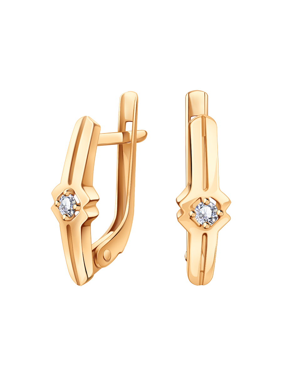 Серьги из золота 585 с фианитами | 2101739-00770