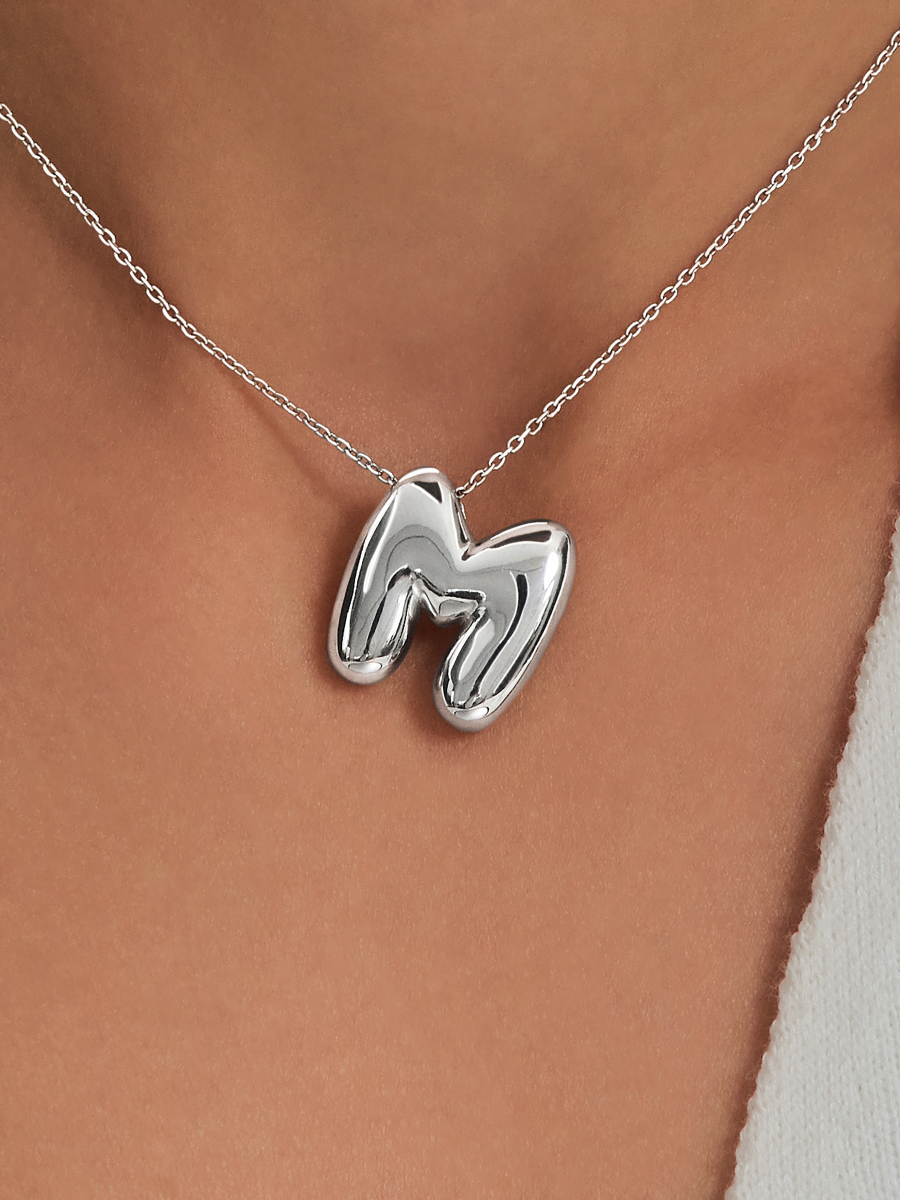 Подвеска буква М из серебра 925 без камней | 0400863Л00245