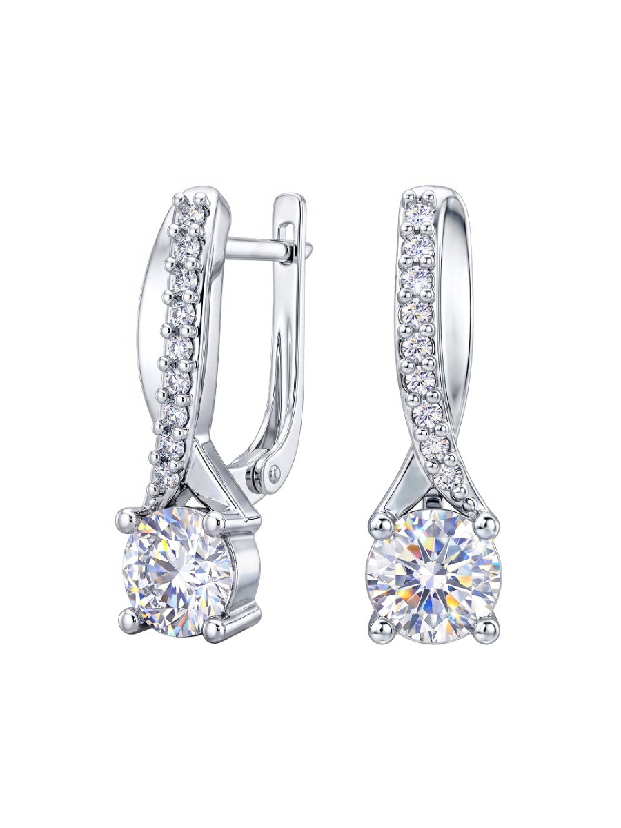 Серьги серебряные 925 с фианитами | 2100780-00775