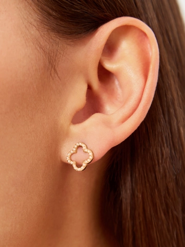 Серьги пусеты золотые 585 с бриллиантами 