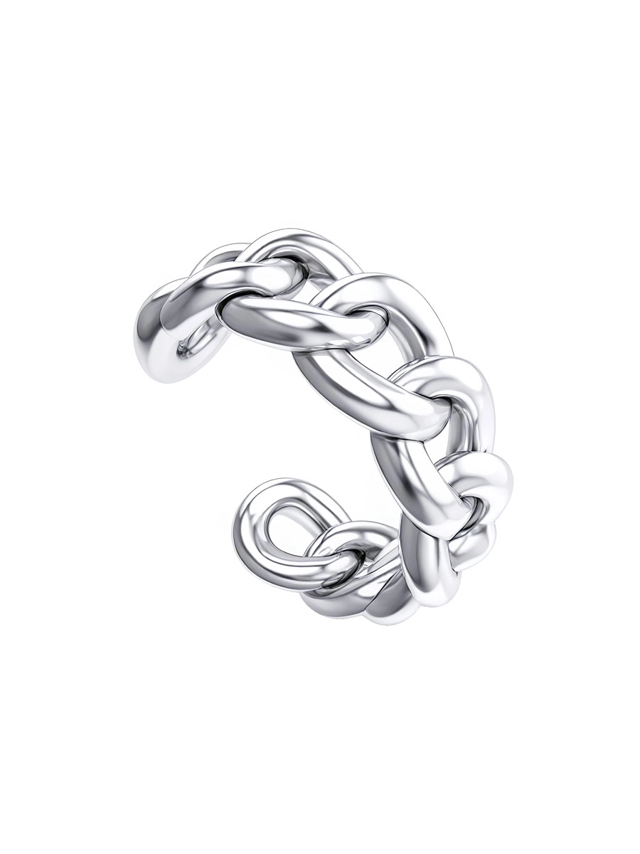 Серьга каффа из серебра 925 без камней | 0201521-00245