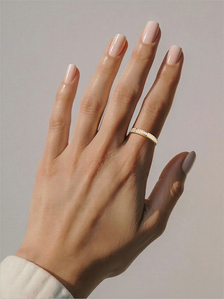 Кольцо дорожка золотое 585 с фианитами | 0101184-00770