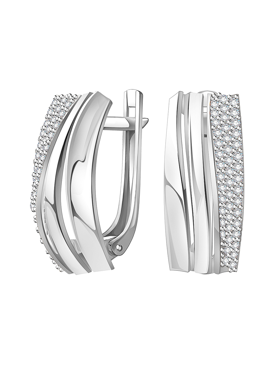 Серьги из серебра 925 с камнями фианитами | 2101565-00775