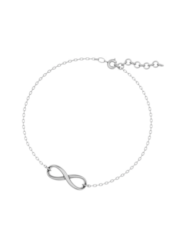 Браслет серебряный женский 925 бесконечность без камней