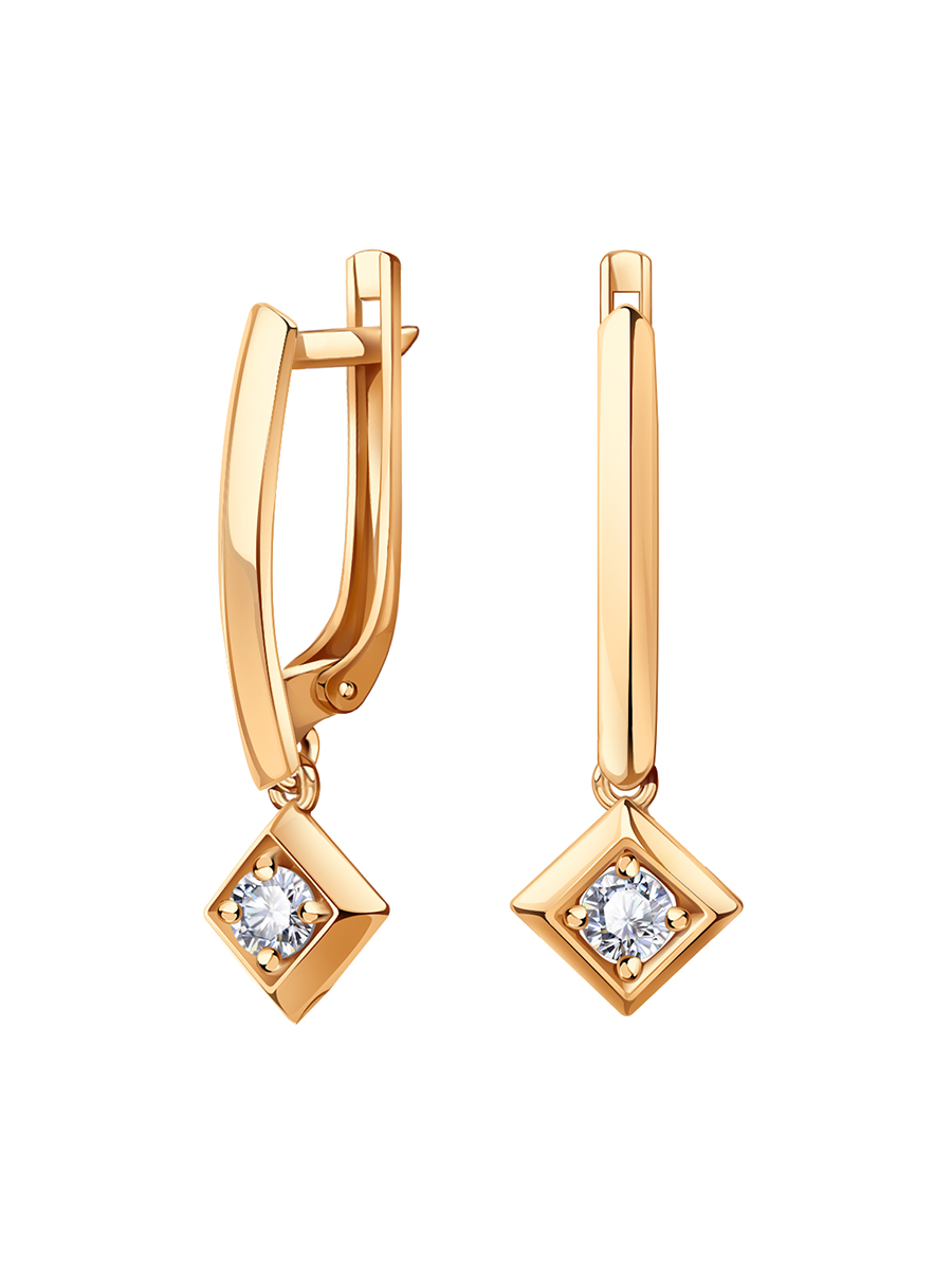 Серьги из золота 585 с фианитами | 2101699-00770