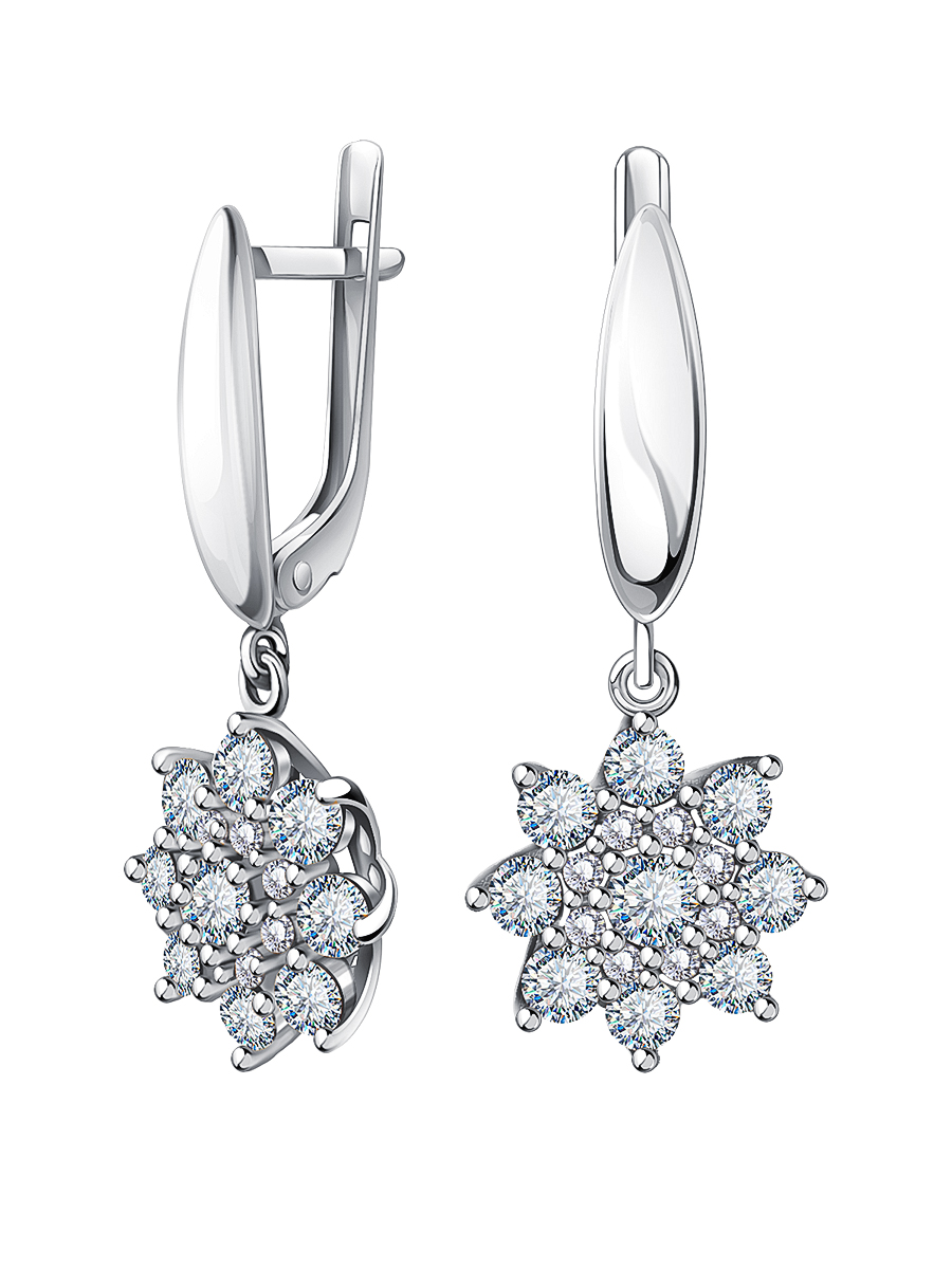 Серьги из серебра 925 с камнями фианитами | 2101781-00775