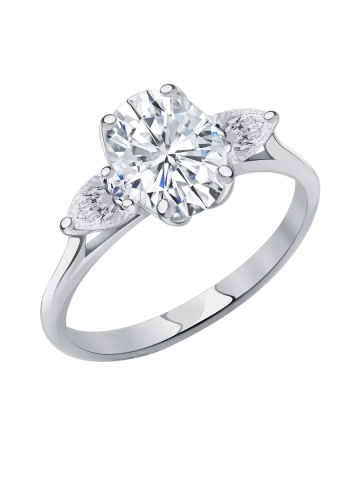 Кольцо из белого золота 585 с бриллиантом 1,17 карата