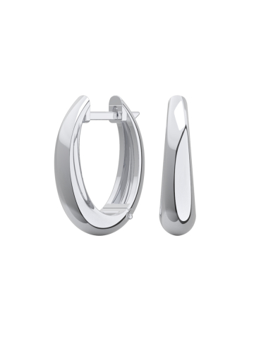 Серьги кольца из белого золота 585 без камней 18 мм 