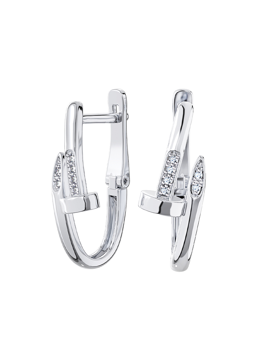 Серьги из серебра 925 с фианитами | 0201919-00775