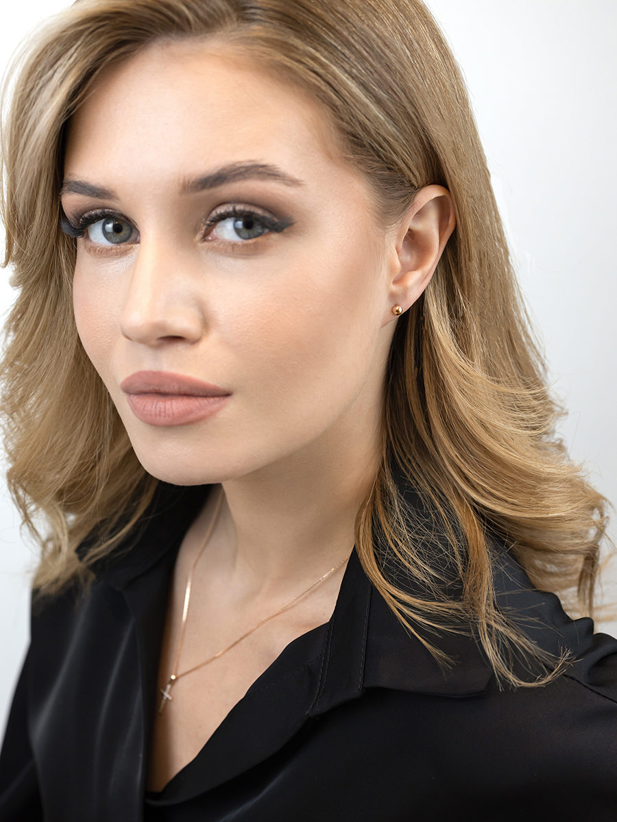 Серьги пусеты золотые 585 без камней  | 6001518-00240