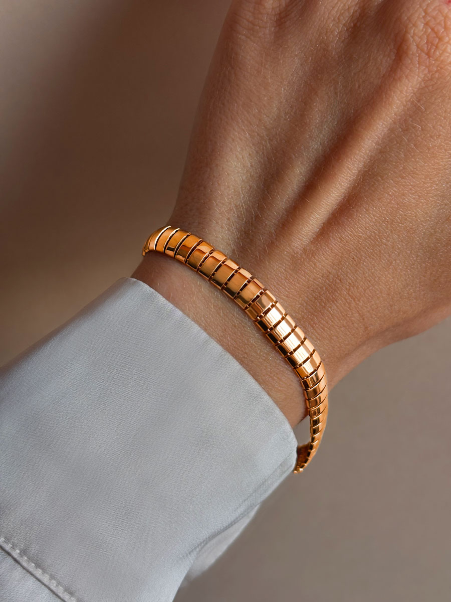 Браслет золотой 585 широкий 6,9 мм | 0700836Л00240