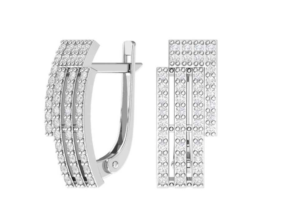 Серьги дорожки из серебра 925 с камнями фианитами | 2100741-00775