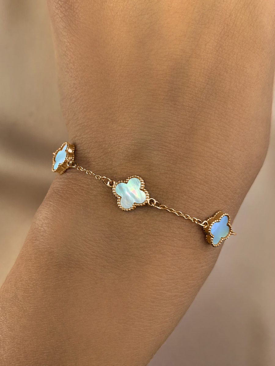 Браслет золотой 585 с белым перламутром  | 9721451-00600