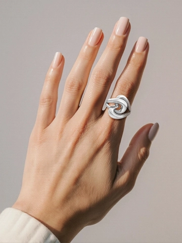 Кольцо сердце серебряное 925 