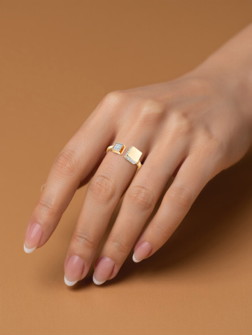 Кольцо золотое 585 с фианитами 